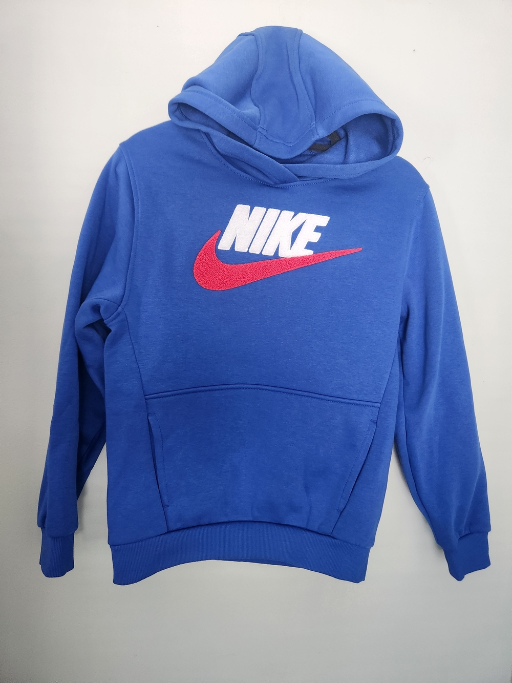 Nike Kids Blue Hoodie with Red Swoosh